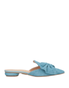 Formentini Woman Mules & Clogs Sky Blue Size 7 Soft Leather