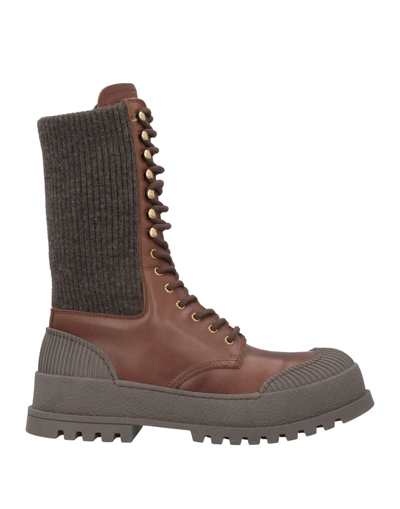 Mich E Simon Ankle Boots In Brown