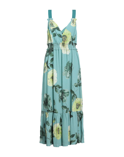 Pinko Long Dresses In Turquoise