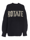 Rotate Birger Christensen Brandy Oversized Wool-blend Sweater In Black