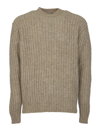 Represent Crewneck Woven Ribbed Sweater In Beige