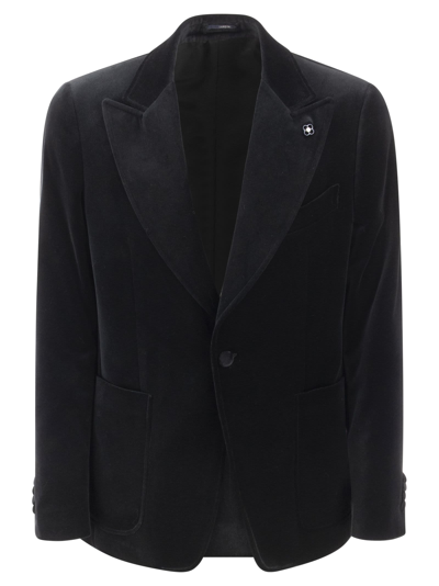 Lardini Velvet Jacket In Black