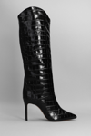 Schutz Maryana High Heels Boots In Black Leather In Black