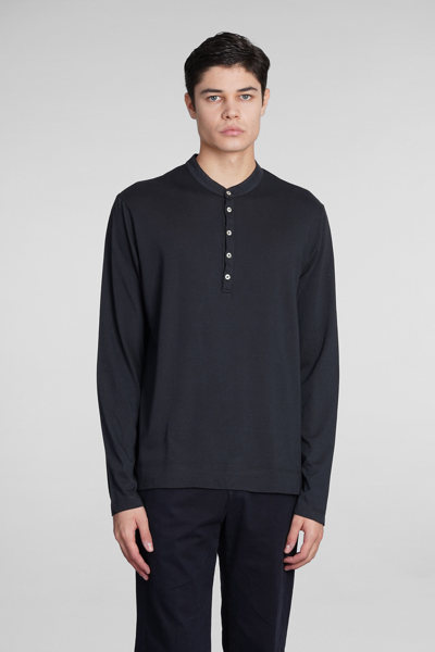 Massimo Alba Cotton And Cashmere-blend Jersey Henley T-shirt In Blue