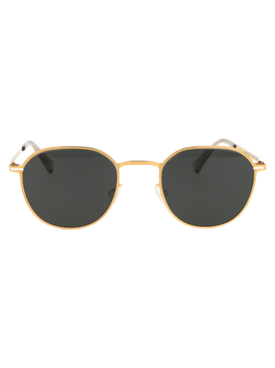 Mykita Talvi Sunglasses In 013 Glossy Gold Dark Grey Solid