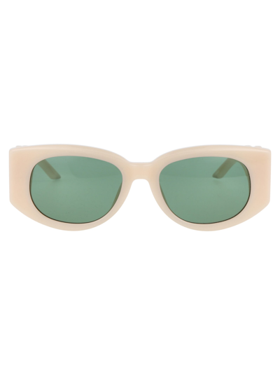 Casablanca Off-white Memphis Sunglasses In 08 Cream/yellow Gold/solid Green