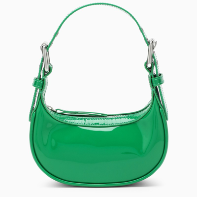 By Far Mini Soho Patent Leather Shoulder Bag In Green