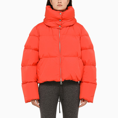 Sportmax Marica Oversized Cropped Puffer Jacket In Orange