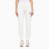 CASABLANCA WHITE COTTON JOGGERS WITH EMBROIDERY
