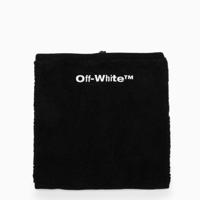 Off-white Black Neck Warmer With Logo And Drawstring