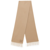 MAX MARA CAMEL-COLOURED CASHMERE SCARF WITH FRINGES