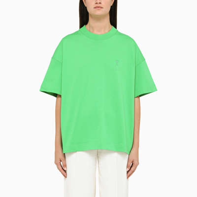 Ami Alexandre Mattiussi Green Ami De Coeur Oversized T-shirt