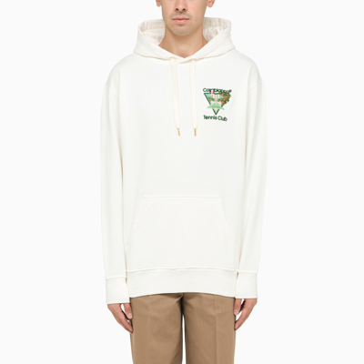 Casablanca Tennis Club Icon Embroidered Hoodie In White