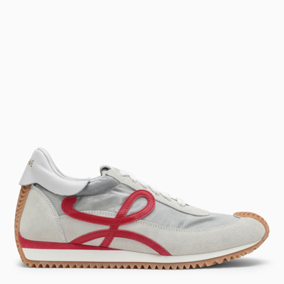 Loewe Flow Runner Silver, White And Red Trainers