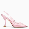 Stuart Weitzman Crystal-embellished Transparent Pumps In Pink