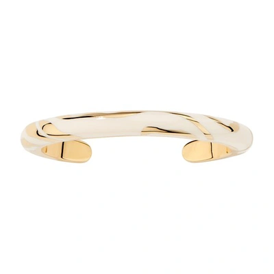 Aurelie Bidermann ‘liwa' Gold Plated Bakelite Swirl Bracelet In White