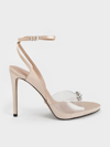 CHARLES & KEITH CHARLES & KEITH - GEM-ENCRUSTED ANKLE STRAP CLEAR SANDALS