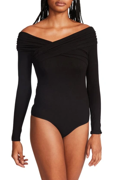 Steve Madden Off Shoulder Crossover In Black