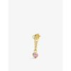 ANNA + NINA HEART AND STAR ZIRCONIA AND 14CT GOLD-PLATED STERLING-SILVER EARRING