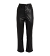 MOTHER MOTHER FAUX-LEATHER RIDER TROUSERS