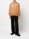 Heron Preston Man Sweatshirt Camel Size Xl Cotton In Tobacco Brown White