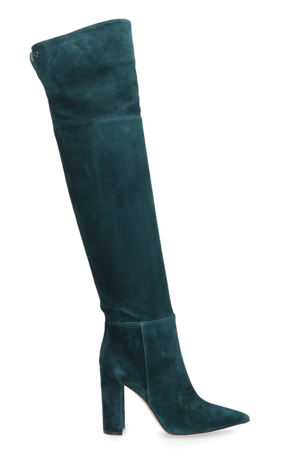 Gianvito Rossi Green Knee-high Suede Boots