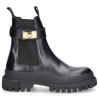 Dolce & Gabbana Chelsea Boots Ay9918 Calfskin In Black