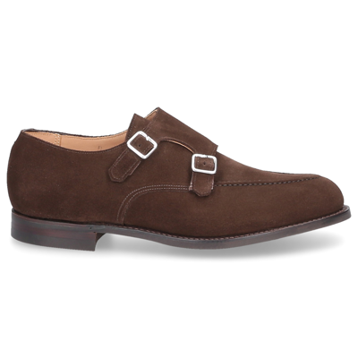 Crockett & Jones Monk Shoes Whitby Suede In Brown