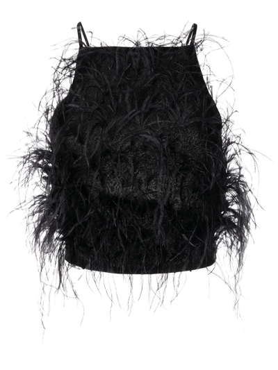 CULT GAIA JOEY OSTRICH FEATHER BLOUSE