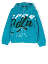 Dsquared2 Hooded Fleece-textured Jacket In Blau