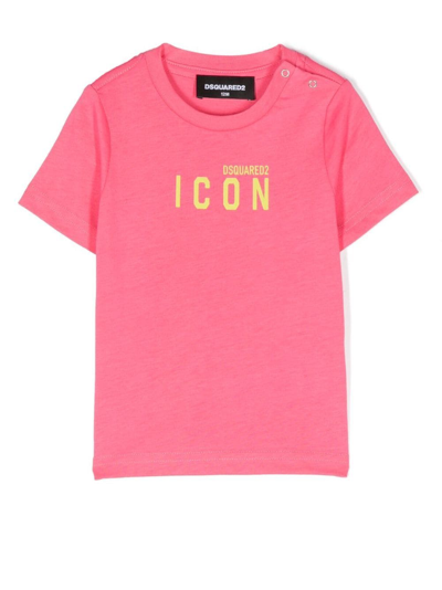 Dsquared2 Babies' Logo-print Cotton T-shirt In Pink