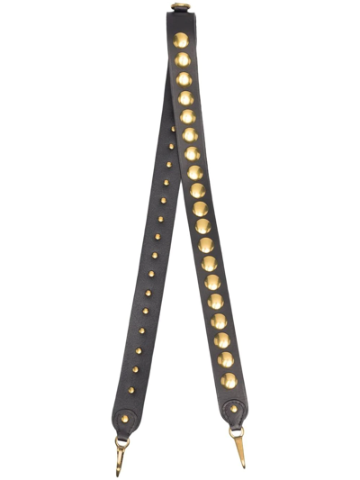 Jérôme Dreyfuss Studded Leather Bag Strap In Noir Brass