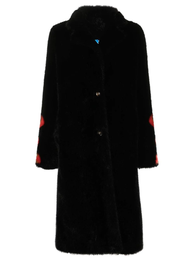Philipp Plein Monster-print Faux-fur Coat In Black