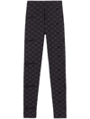 Off-white Flock Monogram Performance Leggings In Black