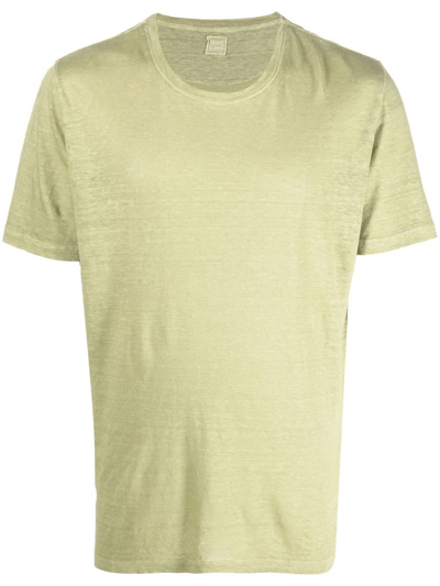 120% Lino Short-sleeve Linen T-shirt In Green