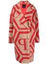 Philipp Plein Monogram-print Faux Fur Coat In Neutrals