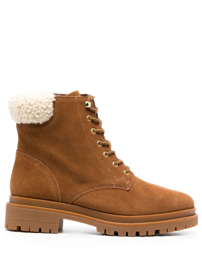 Ralph Lauren Carlee Suede Boots In Brown