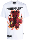 PHILIPP PLEIN SS TEDDY BEAR GRAPHIC LOGO-PRINT T-SHIRT