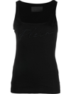 PHILIPP PLEIN EMBROIDERED LOGO VEST TOP