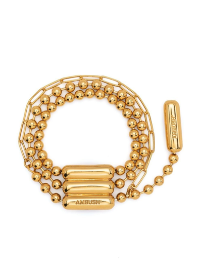 Ambush Triple Ball-chain Bracelet In Gold