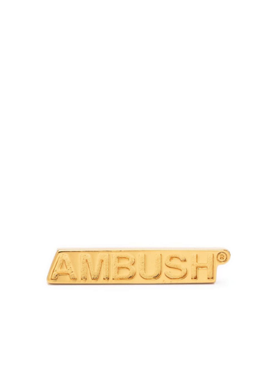 Ambush Logo Plaque Earring In Gold