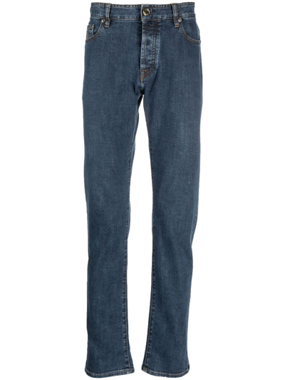 Moorer Slim-fit Denim Jeans In Blau
