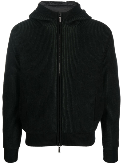Moorer Virgin-wool Zip Up Jacket In Schwarz