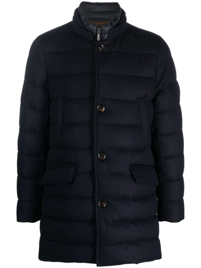 Moorer Padded Zip-up Coat In Blau