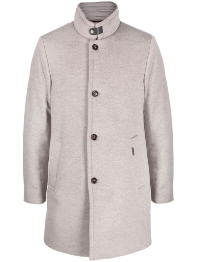 Moorer Single-breasted Coat In Grey
