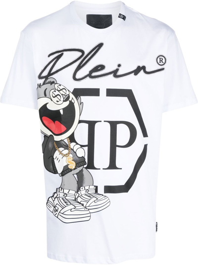 Philipp Plein Stone Money Logo-print T-shirt In Weiss