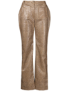 REJINA PYO ELLIS SNAKESKIN-EFFECT STRAIGHT TROUSERS