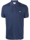 Lacoste Logo Patch Short-sleeved Polo Shirt In Blau