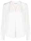 Callas Milano Olympia Long-sleeve Silk Blouse In White