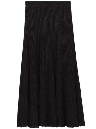 Proenza Schouler Metallic Rib Knit Skirt In Black